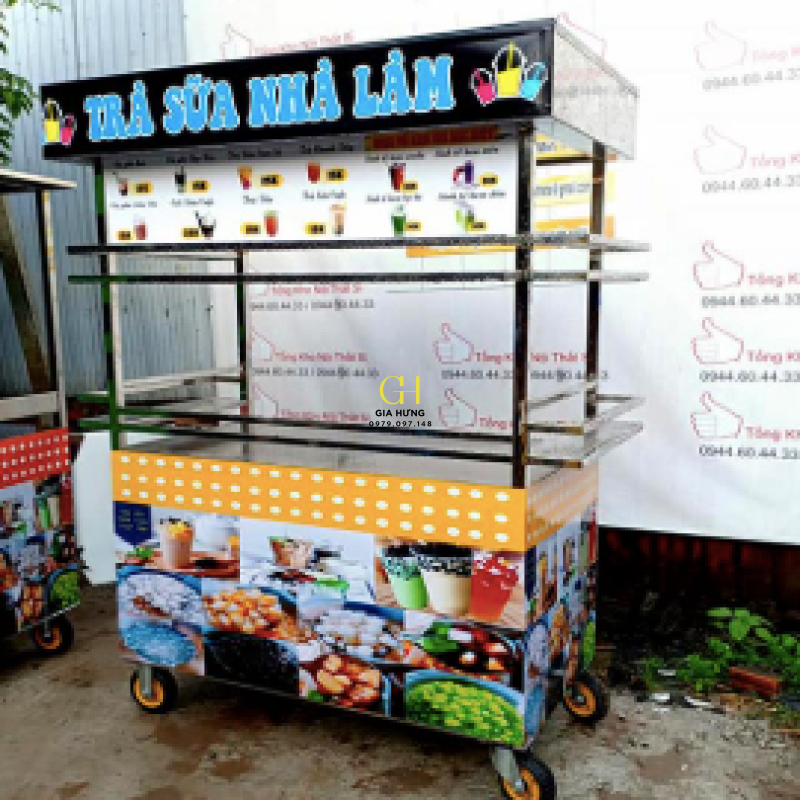 Thanh lý xe inox bán trà sữa 1